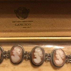 Camexco & Co Sterling Silver Cameo Link Bracelet